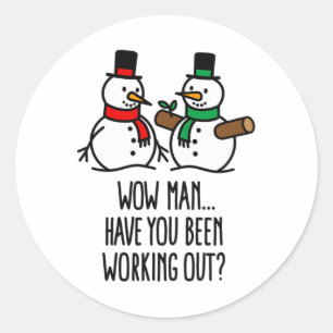 Lustiges Weihnachten Lustiges Fitnessstudio Bodybu Runder Aufkleber