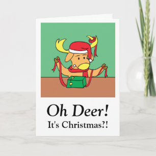 Lustiges Weihnachten mit unordentlichen Rentieren 
