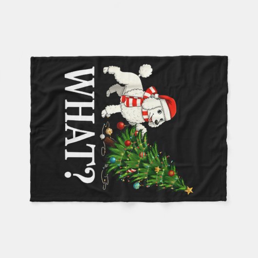 Lustiges Weihnachten Odle schiebt Weihnachtsbaum ü Fleecedecke (Vorderseite (Horizontal))