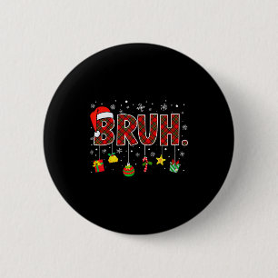Lustiges Weihnachten Rot Kariert Teens Jungen Kind Button