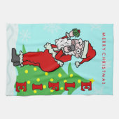 Lustiges Weihnachten Sankt Elfie personalisiert Handtuch (Horizontal)