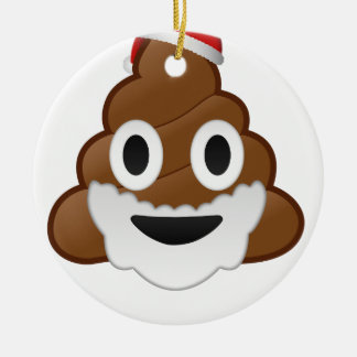 Lustiges Weihnachten Sankt kacken Emoji Keramikornament