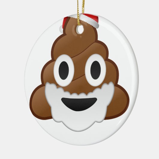 Lustiges Weihnachten Sankt kacken Emoji Keramikornament (Links)