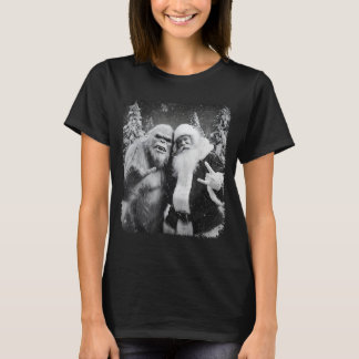 Lustiges Weihnachten Santa Claus Selfie Bigfoot Gl T-Shirt