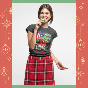 Lustiges Weihnachten Santa T Rex Tyrannosaurus Xma T-Shirt