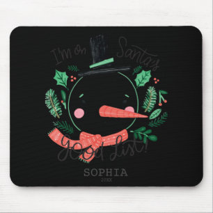 Lustiges Weihnachten Schneemann Santas Gute Liste Mousepad