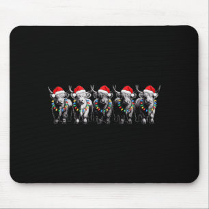 Lustiges Weihnachten Schottische Highland-Kuh Xmas Mousepad