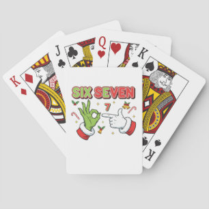 Lustiges Weihnachten Six Seven Grüner Monster Feie Spielkarten