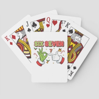 Lustiges Weihnachten Six Seven Grüner Monster Feie Spielkarten