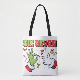 Lustiges Weihnachten Six Seven Grüner Monster Feie Tasche
