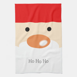 Lustiges Weihnachten Süße Minimal Santa Gesicht Geschirrtuch