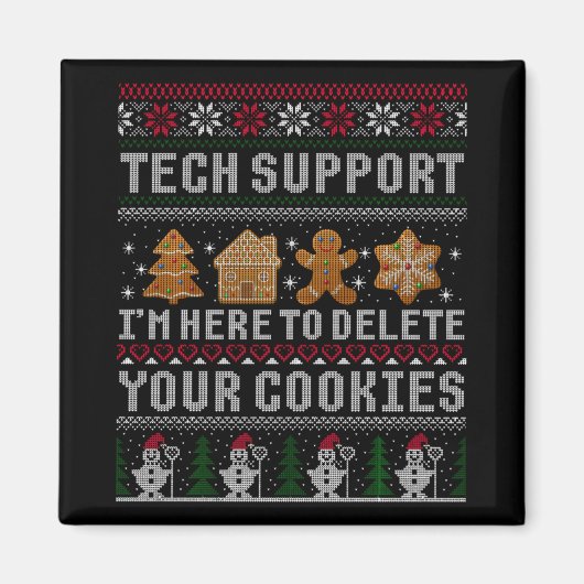 Lustiges Weihnachten Tech Support Computer T-Shirt Magnet (Vorne)