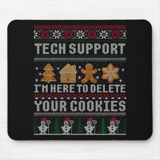 Lustiges Weihnachten Tech-Support Computer T-Shirt Mousepad (Vorne)