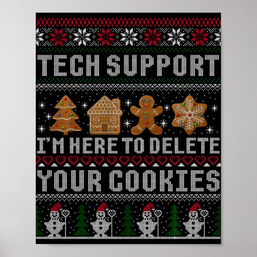 Lustiges Weihnachten Tech Support Computer T-Shirt Poster (Vorne)