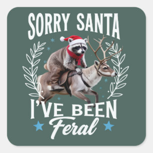 Lustiges Weihnachten, tut mir leid, Santa, ich war Quadratischer Aufkleber