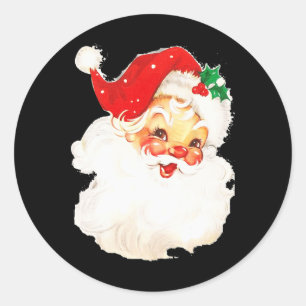 Lustiges Weihnachten Vintage Santa St. Nikolaus Kl Runder Aufkleber