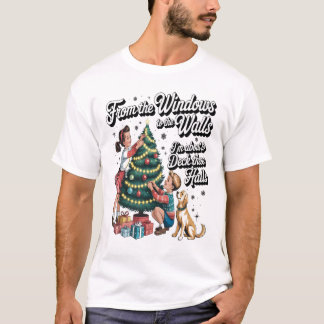 Lustiges Weihnachten Von den Fenstern bis zu den W T-Shirt
