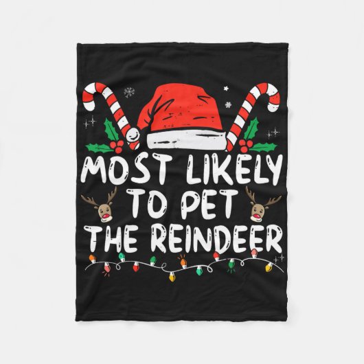 Lustiges Weihnachten Wahrscheinlich wird das Renti Fleecedecke (Vorderseite)