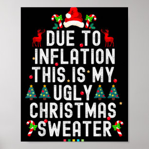 Lustiges Weihnachten wegen Inflation hässlicher We Poster