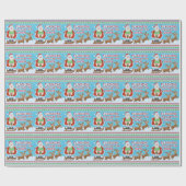 Lustiges Weihnachten | Weihnachtsmann, der durch Geschenkpapier (Flach)