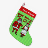 Lustiges Weihnachten Weihnachtsmann u. Kleiner Weihnachtsstrumpf (Vorderansicht (hängend))