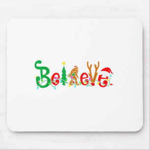 Lustiges Weihnachten Xmas Bigfoot glaubt Sasquatch Mousepad