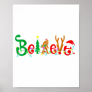 Lustiges Weihnachten Xmas Bigfoot Glaubt Sasquatch Poster