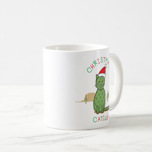 Lustiges "WeihnachtenCatcus" Kaktus-Zeichnen Kaffeetasse (VorderseiteRechts)