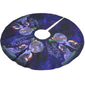 Lustiges Weihnachtenglückliches Howlidays Polyester Weihnachtsbaumdecke (Schrägansicht)