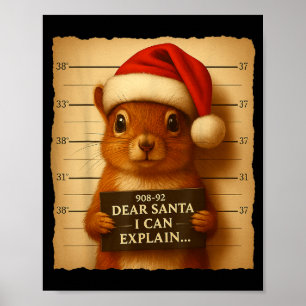 Lustiges Weihnachts-Eichhörnchen - Süßes Eichhörnc Poster
