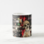 Lustiges Weihnachts-Hund trinkt Bubble Tea Kaffeetasse (Mittel)