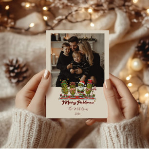 Lustiges Weihnachts-Picklemas-Foto Feiertagskarte