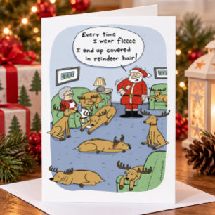 Lustiges Weihnachts-Rentier-Cartoon - Fleece Navid Feiertagskarte