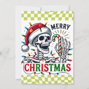 Lustiges Weihnachts-Skelett-Feier Dankeskarte
