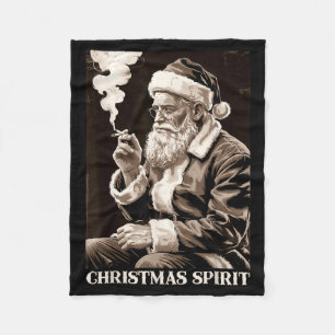 Lustiges Weihnachts-Srit-Weihnachtsmann raucht Zig Fleecedecke