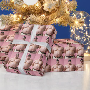 LUSTIGES WEIHNACHTS-SUMORINGER-WRAPPPAPER GESCHENKPAPIER