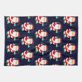 Lustiges Weihnachtsangeln Geschirrtuch (Horizontal)