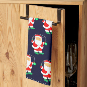 Lustiges Weihnachtsangeln Geschirrtuch