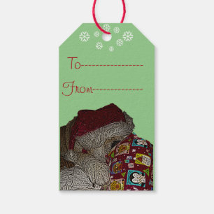 lustiges Weihnachtsbild eines niedlichen Hundes Geschenkanhänger