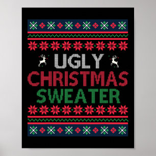 Lustiges Weihnachtsdesign Hässliches Xmas Sweater  Poster