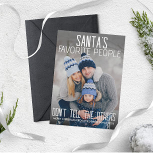 Lustiges Weihnachtsfamilienfoto Modernes Design Feiertagskarte