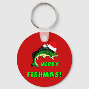 Lustiges Weihnachtsfischen Schlüsselanhänger
