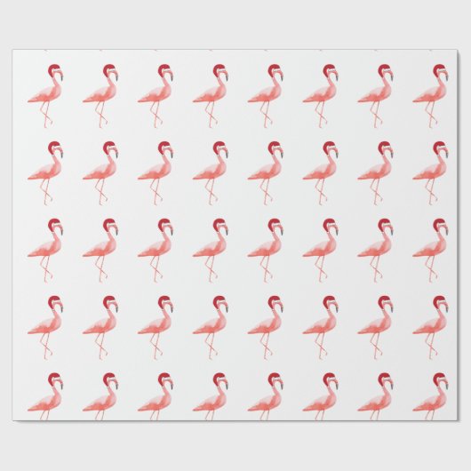 Lustiges Weihnachtsflamingo-Muster-Packpapier Geschenkpapier (Flach)