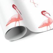 Lustiges Weihnachtsflamingo-Muster-Packpapier Geschenkpapier (Rolleneckpunkt)