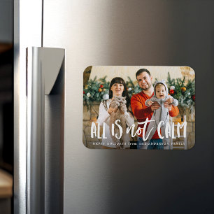 Lustiges Weihnachtsfoto "Nicht alles ist ruhig" Magnet