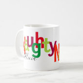 Lustiges Weihnachtsfreches Typografie-Monogramm Kaffeetasse (Vorderseite Links)