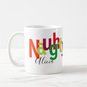 Lustiges Weihnachtsfreches Typografie-Monogramm Kaffeetasse