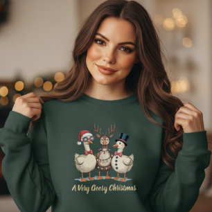Lustiges Weihnachtsgänse-Trio  Weihnachtsmann Rent Sweatshirt