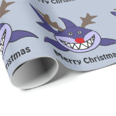 Lustiges Weihnachtshaifisch-Ren Geschenkpapier (Rolleneckpunkt)