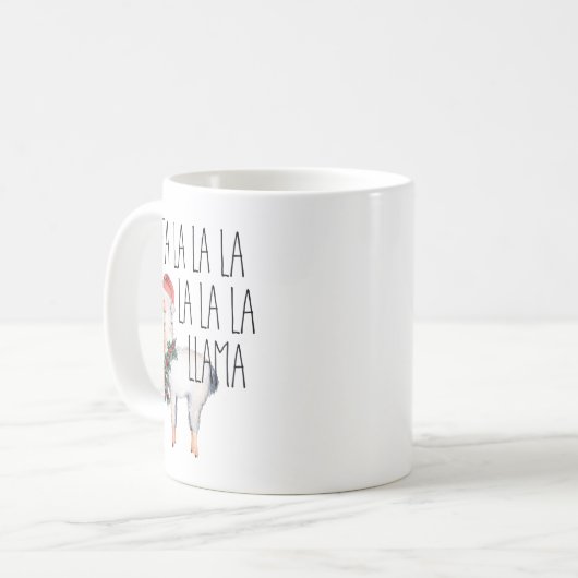 Lustiges Weihnachtslama-Fa-La-La-La-La Kaffeetasse (Vorderseite Links)